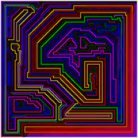 183 lines that fill a 100x100 cell grid