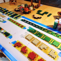 Santa's workshop, aka my dining room table.