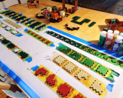 Santa's workshop, aka my dining room table.