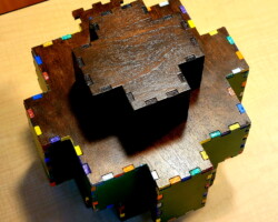 An upside down 120-piece Christmas Tree Box.