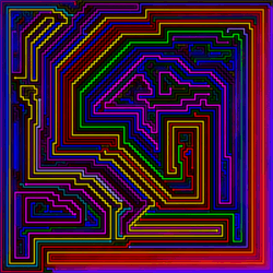 183 lines that fill a 100x100 cell grid
