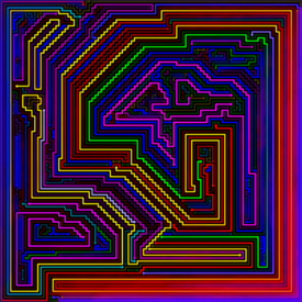 183 lines that fill a 100x100 cell grid